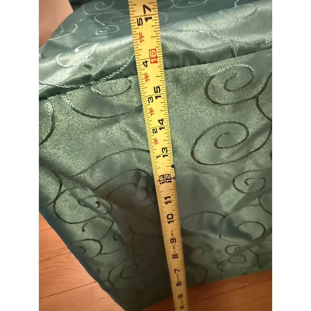 Chair‎ Slipcover Rich Green 45207 Scroll Pattern Cover Dining Bow Tie Back
